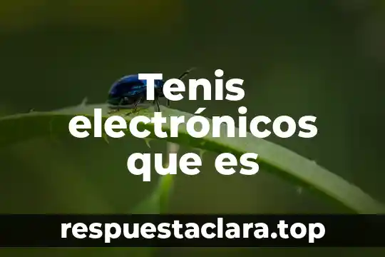 Tenis electrónicos que es