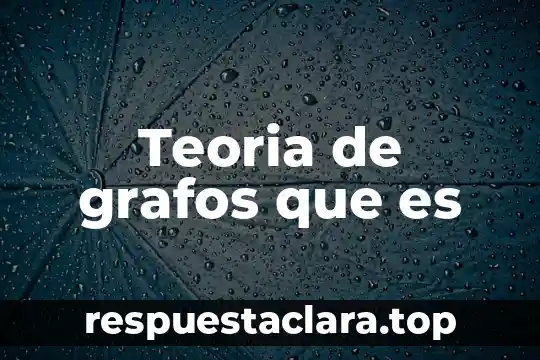 Teoria de grafos que es
