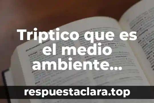 Que es triptico diccionario griego 5 Triptico que es el medio ambiente mexicano
