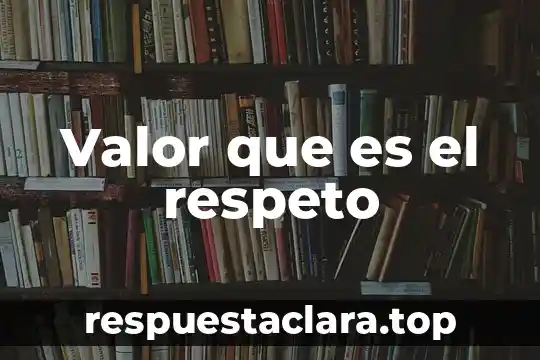 Que es respeto en enfermeria 7 Valor que es el respeto