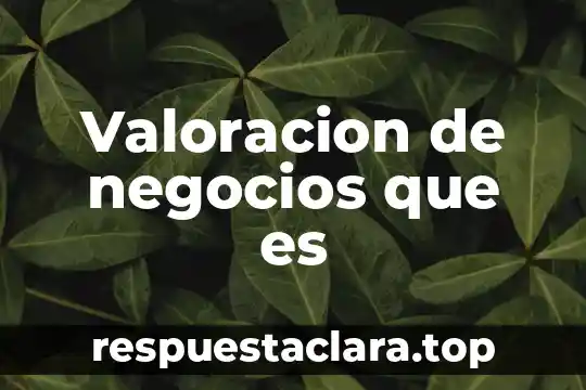 Que es un cuadro de valoracion 8 Valoracion de negocios que es