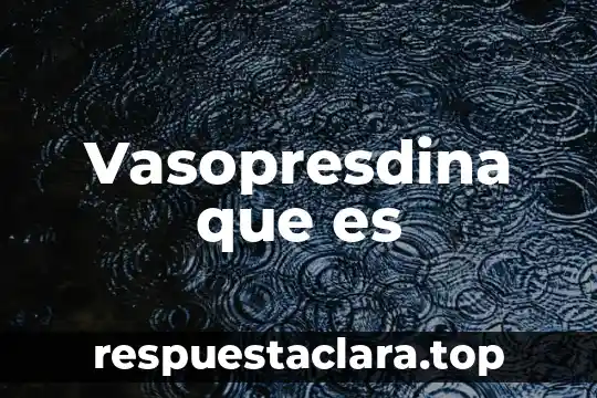 Que es significa autoridades 4 Vasopresdina que es