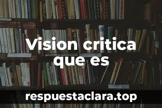 Vision critica que es
